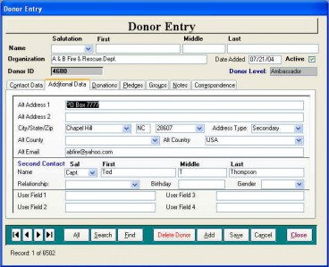 Additional Data Entry
